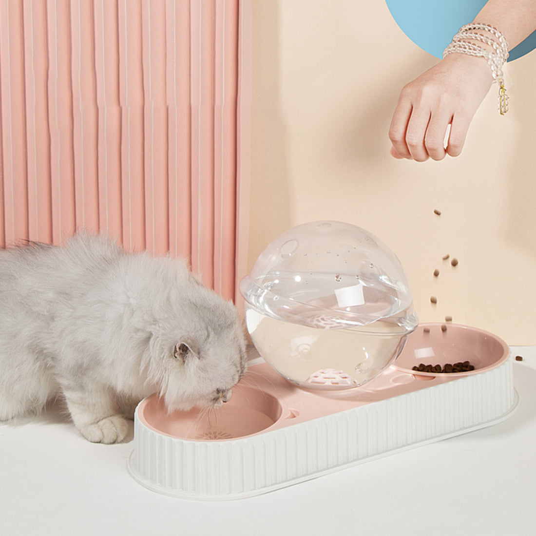 Plastic Pet Feeding Drinkers Automatic Feeder