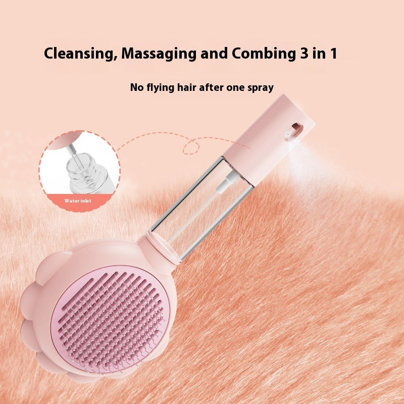 Self Cleaning Dog Brush Comb With Spray