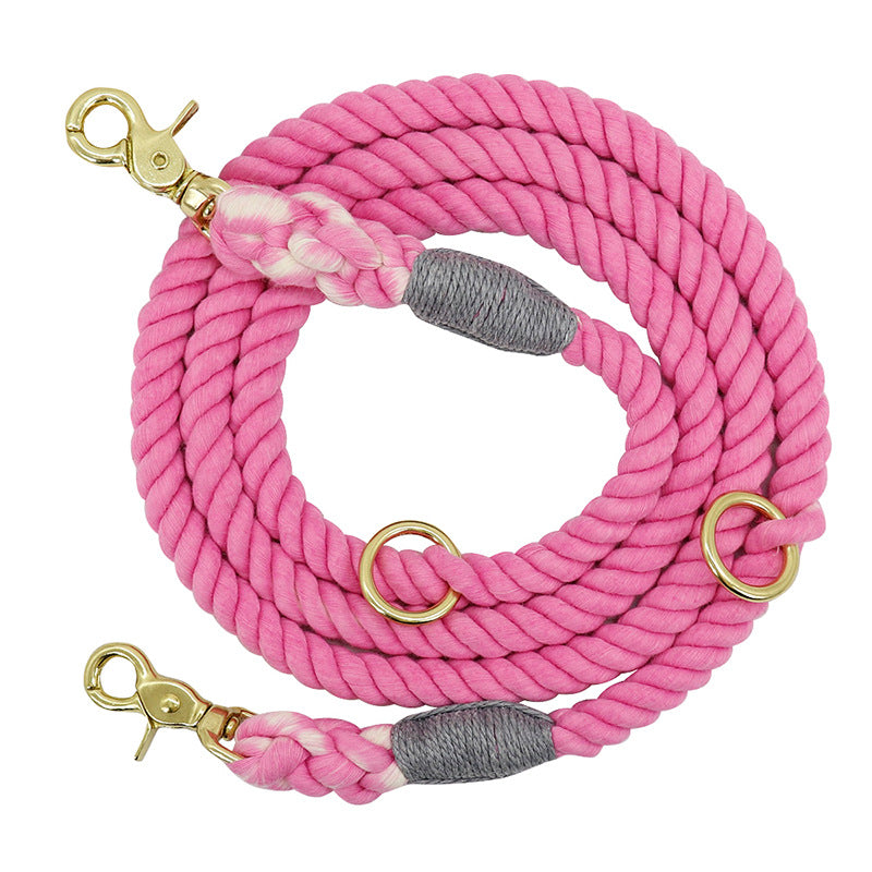 Multi-color cotton long dog leash