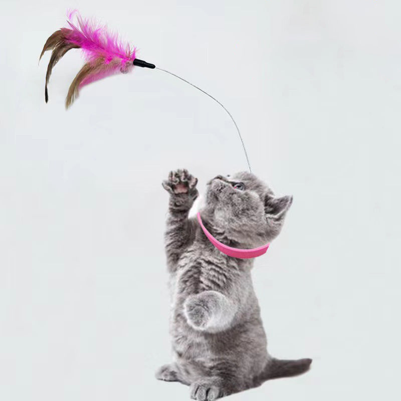 Cat Feather Collar Toys With Bell