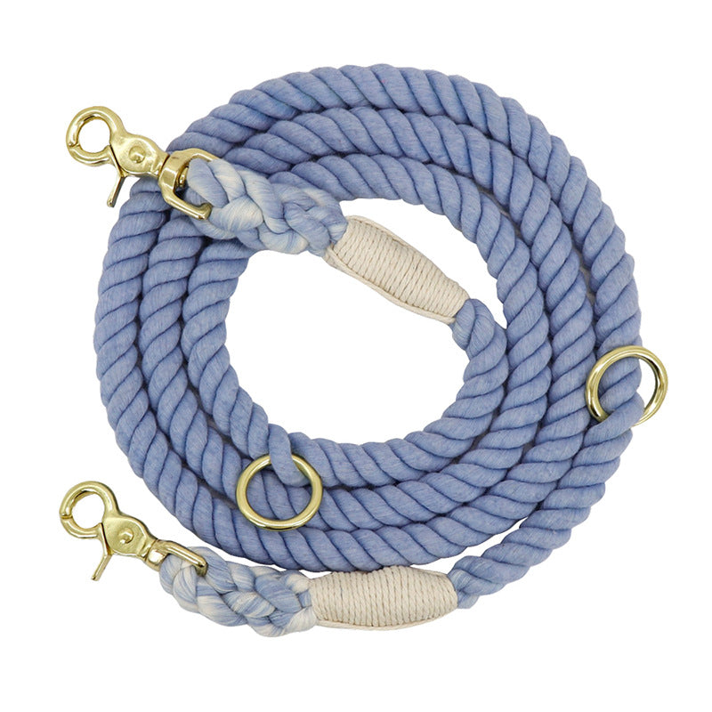 Multi-color cotton long dog leash