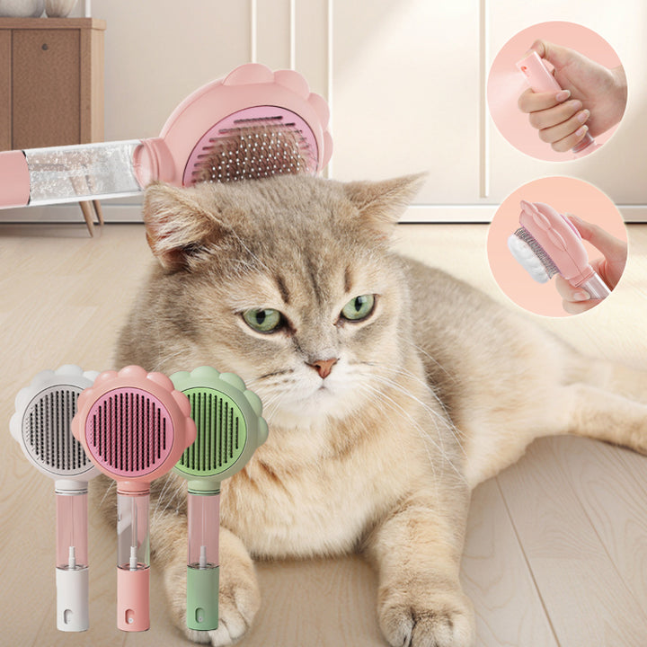 Self Cleaning Dog Brush Comb With Spray