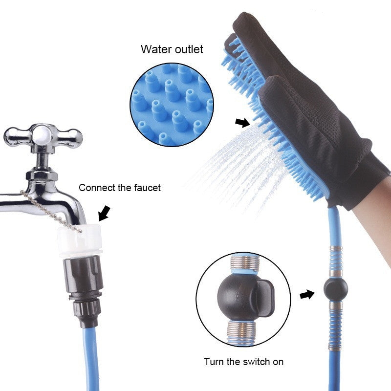 Dog Gloves Spray Bath Massage Brush