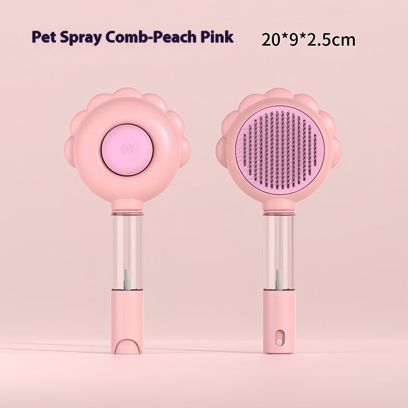 Self Cleaning Dog Brush Comb With Spray